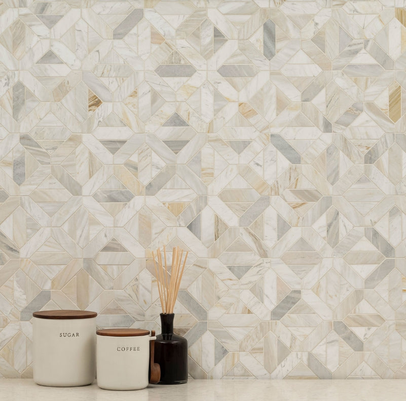 Athena Gold Geometrica Honed Tile