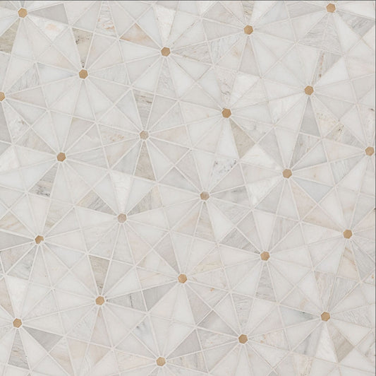 Luxor Elegante Pinwheel Gold Mosaic Tile