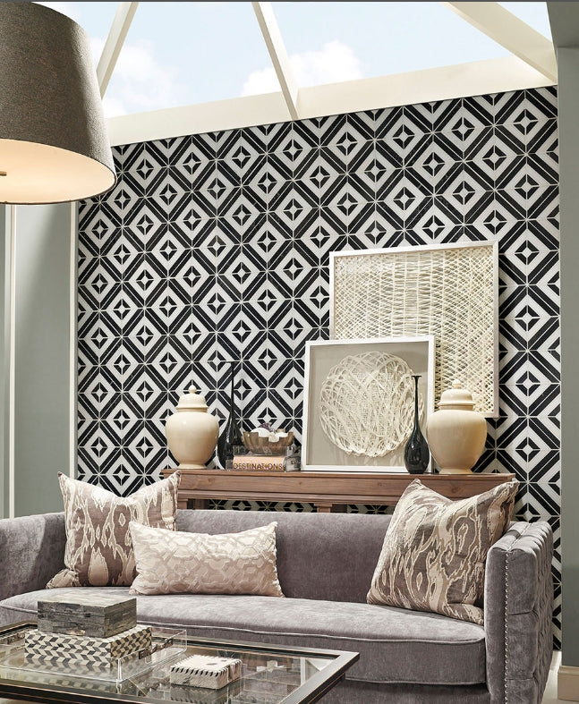 Rhombix Nero Geometric Tile
