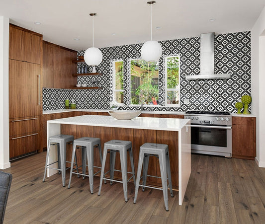 Rhombix Nero Geometric Tile