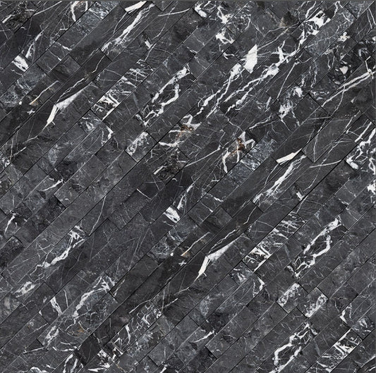 Marquina Nero Stacked Stone – Rockmount™ Collection | Split Face Finish