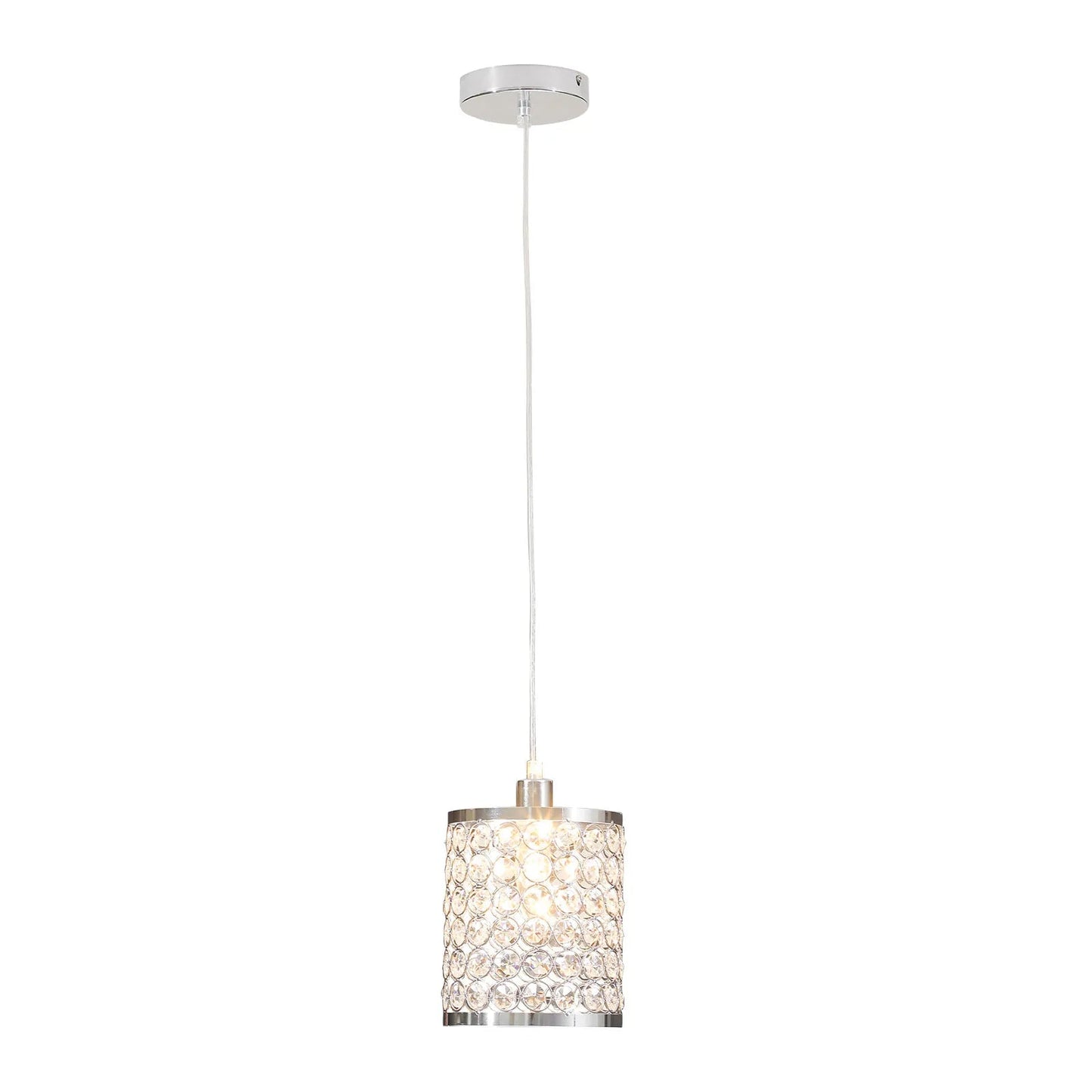 Crystal Pendant Light Modern Kitchen Island Lighting Adjustable White | Lighting | Kitchen + Metal