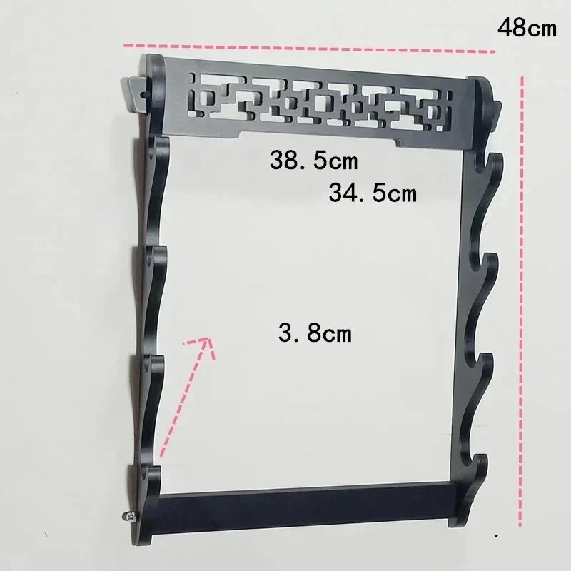 Wall Katana Support Sword Holder Wooden Wall Mount Multi-layer Stand Umbrella Rapier Shelf Display Support Weapon Bracket Holder