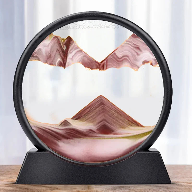 7-inch Quicksand Sand View Deep Sea Art Picture Hourglass 3D Dynamic Display Motion Sand Painting Home Office Decoration Gifts