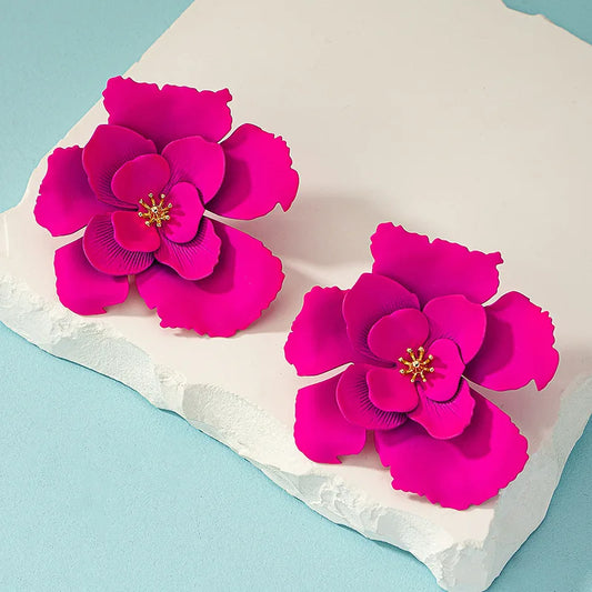 Big Flower Drop Earrings