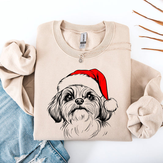 Shih Tzu, Santa, Dog, Christmas, Dog Lover, Pet Sweatshirt