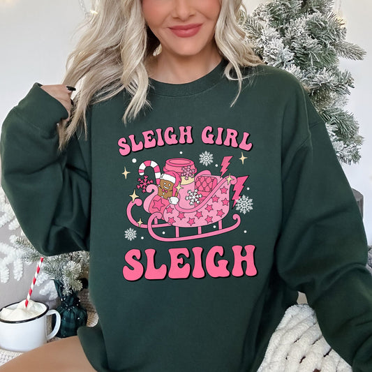 Sleigh Girl Sleigh, Christmas Retro Sweatshirt