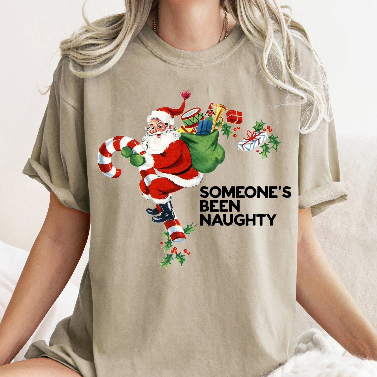Someone's Been Naughty, Santa, Retro, Christmas, Comfort Colors Tshirt