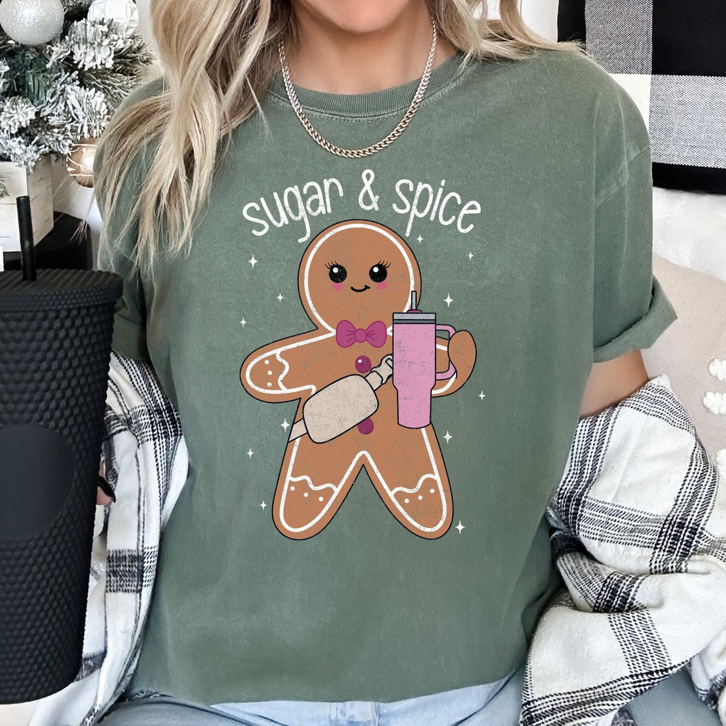 Sugar And Spice, Gingerbread Man, Stanley, Christmas, Comfort Colors Tshirt