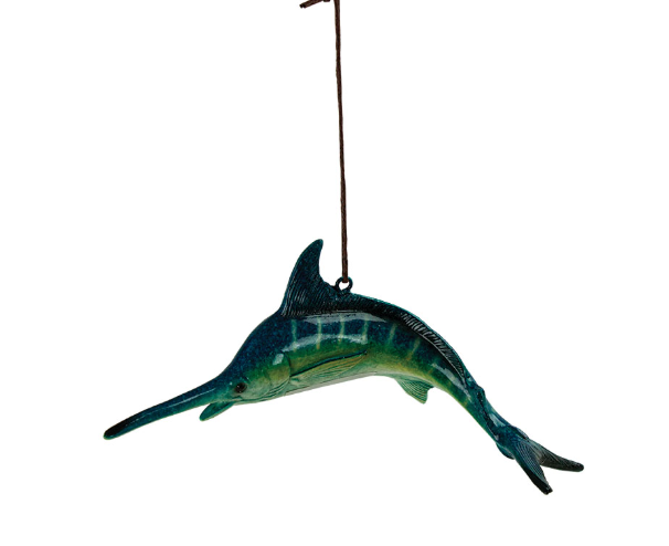 Swordfish Ornament – Coastal Resin Décor (2"H x 6"L)