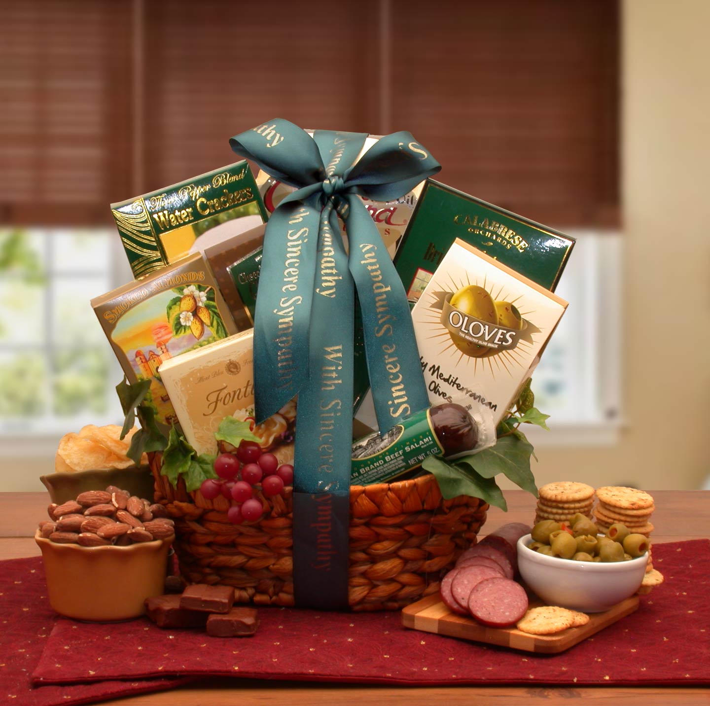 In Loving Memory Sympathy Gift Basket - sympathy gift baskets -