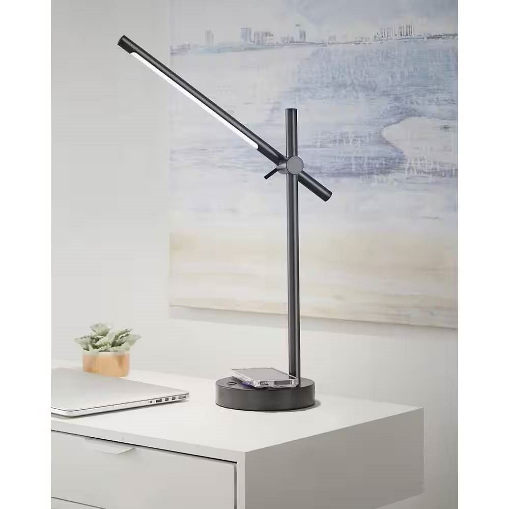 Modern LED Desk Light Table Lamp with Wireless Cell Charging Pad | Kitchen + Metal