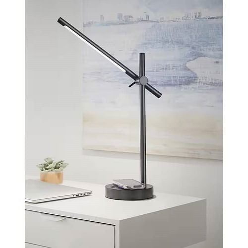 Modern LED Desk Light Table Lamp with Wireless Cell Charging Pad | Kitchen + Metal