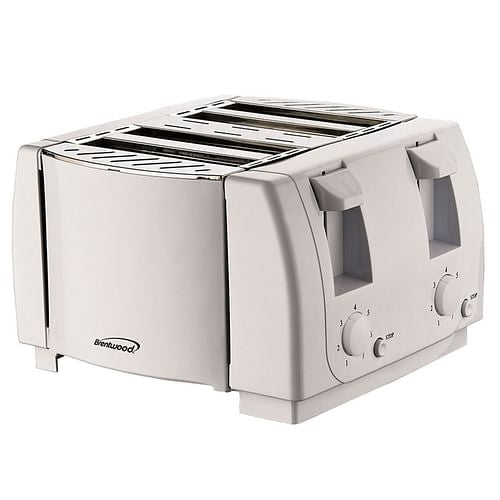 Brentwood 4 Slice Cool Touch Toaster in White | Toasters | Kitchen + Metal