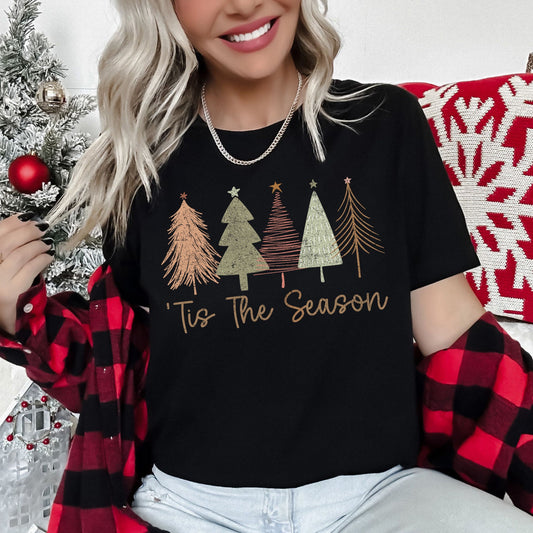 Tis The Season, Doodle Christmas Trees, Pastels, Gorgeous Super Soft Tees
