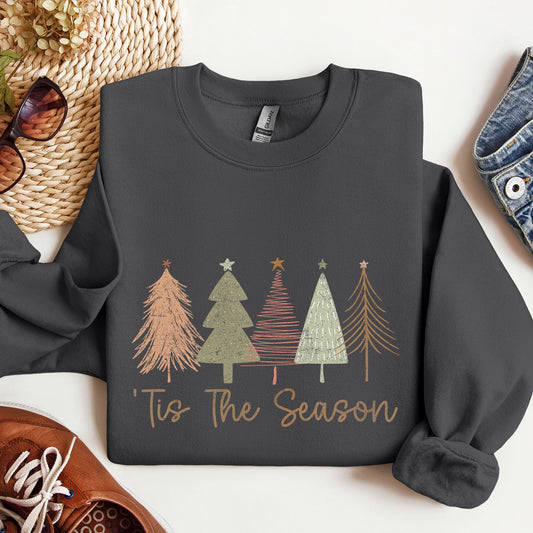 Tis The Season, Doodle Christmas Trees, Pastels, Gorgeous Sweatshirt