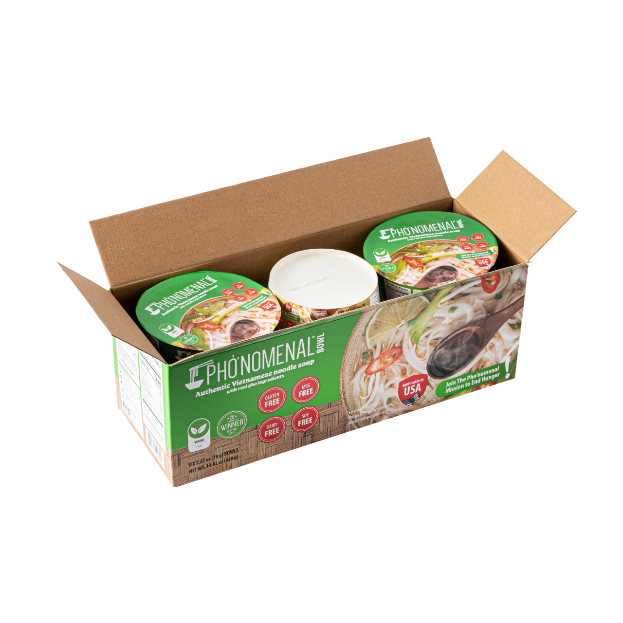 Pho’nomenal Bowl Instant Veggie Pho (Case of 6 Bowls)