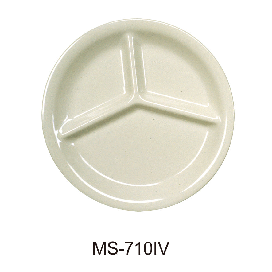 Yanco MS-710IV Mile Stone Three Compartment Plate | Kitchen + Metal