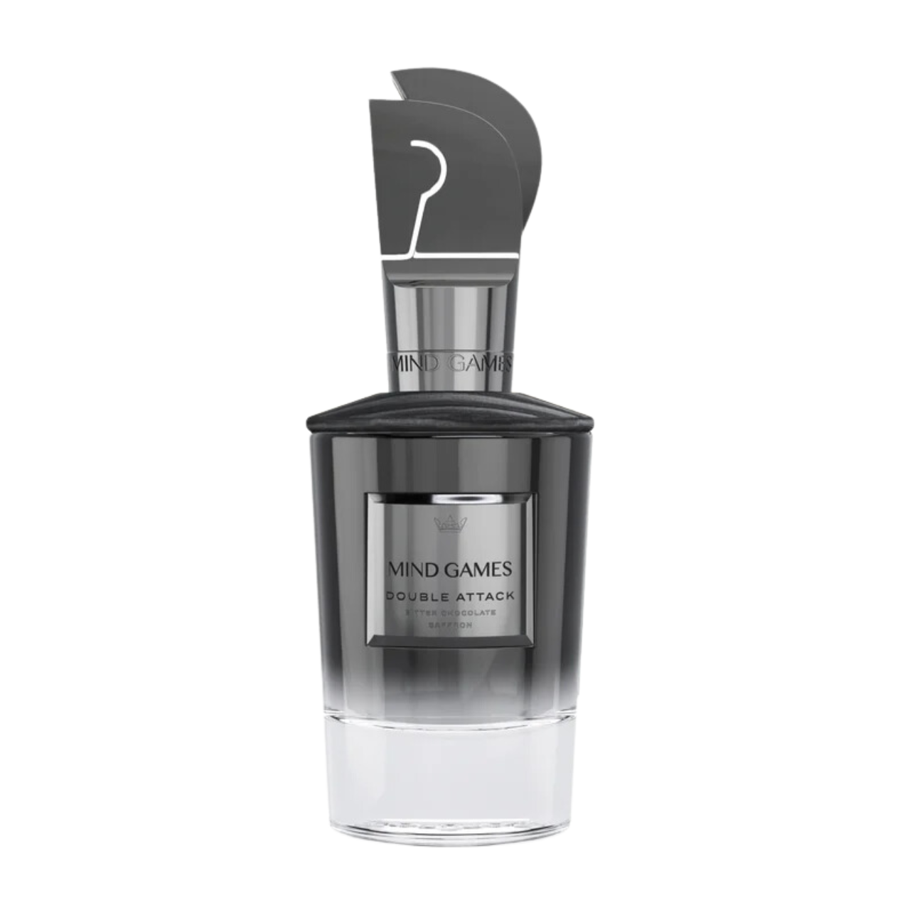 Perfume bottle labeled 'Mind Games' on a white background