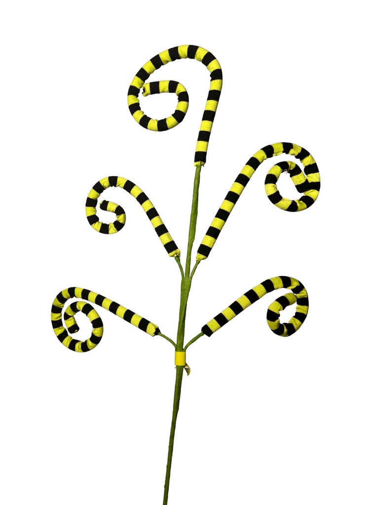 Stripe Curly Spray 26" Lime Black