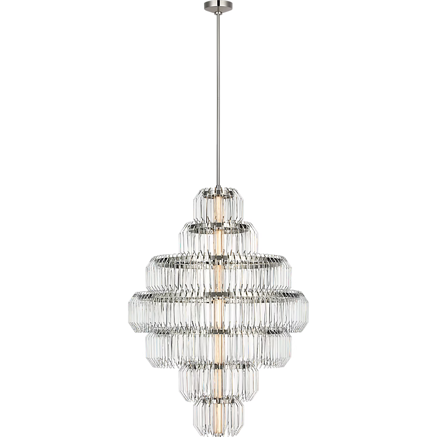 Waterford Killarney 32" Layered Chandelier – Polished Nickel & Clear Crystal