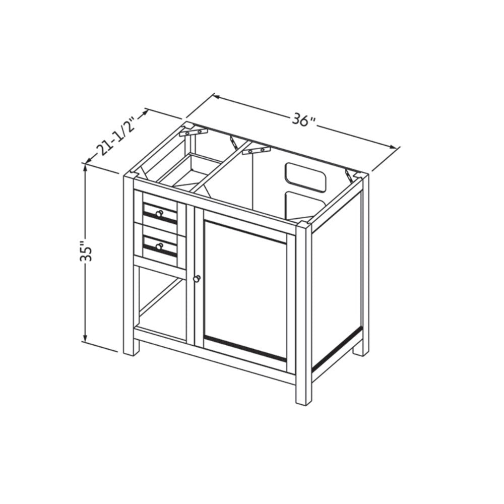 36" Astoria Vanity, right offset