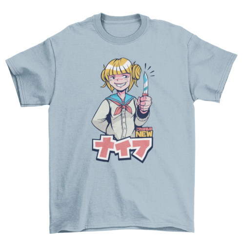 Anime Girl Knife T-shirt | Binge T-shirt Shop