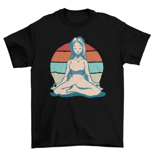Meditation Girl Vintage T-shirt