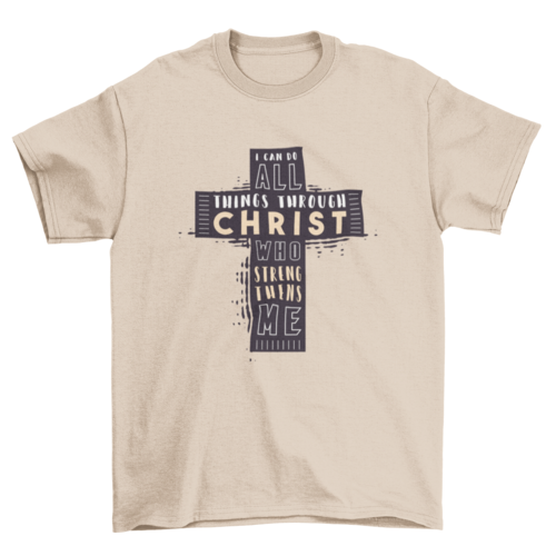 Christian Bible Verse Cross Jesus Christ Quote "I CAN DO ALL THINGS -" | Binge T-shirt Shop