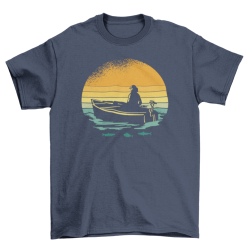 Retro Sunset Boat T-shirt | Binge T-shirt Shop