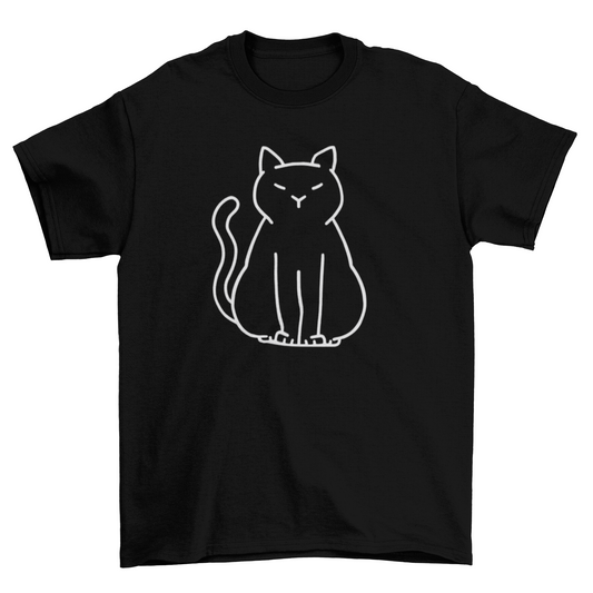 Minimalist Cat T-shirt | Binge T-shirt Shop