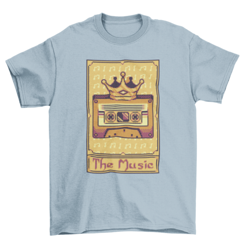 Pixel tarot card music cassette t-shirt