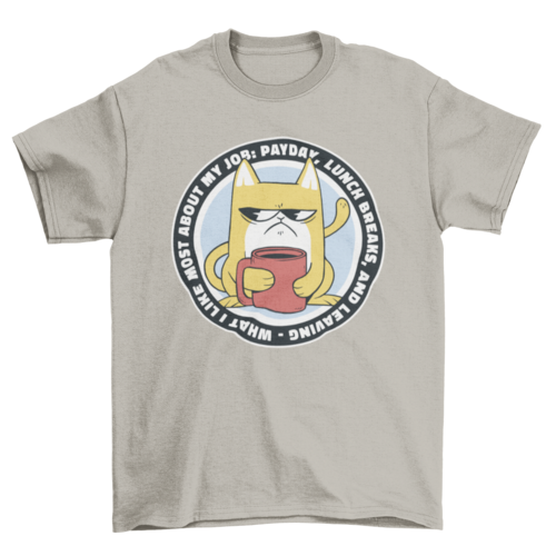 Funny Angry Working Cat T-shirt | Binge T-shirt Shop