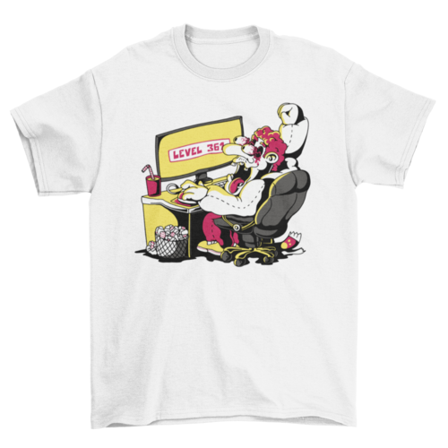 Gamer playing video games t-shirt design