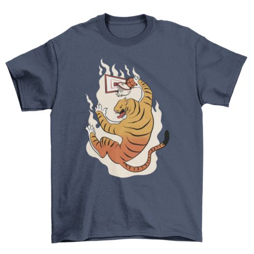 Tiger Animal Playing Basketball T-shirt | Binge T-shirt Shop
