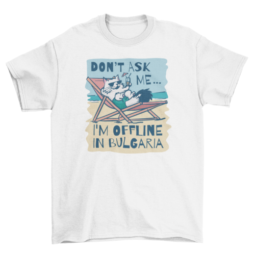 Cat chilling at the Beach T-shirt | Binge T-shirt Shop