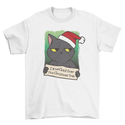 Christmas Black Cat Tree T-shirt | Binge T-shirt Shop