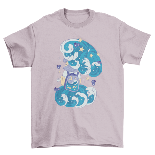 Cool Anime Girl with Umbrella and a Backpack Gift T-shirt | Binge T-shirt Shop