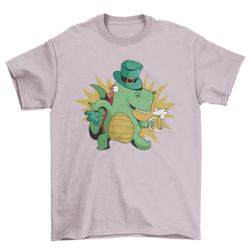 St. Patricks Dinosaur with Beer T-shirt | Binge T-shirt Shop