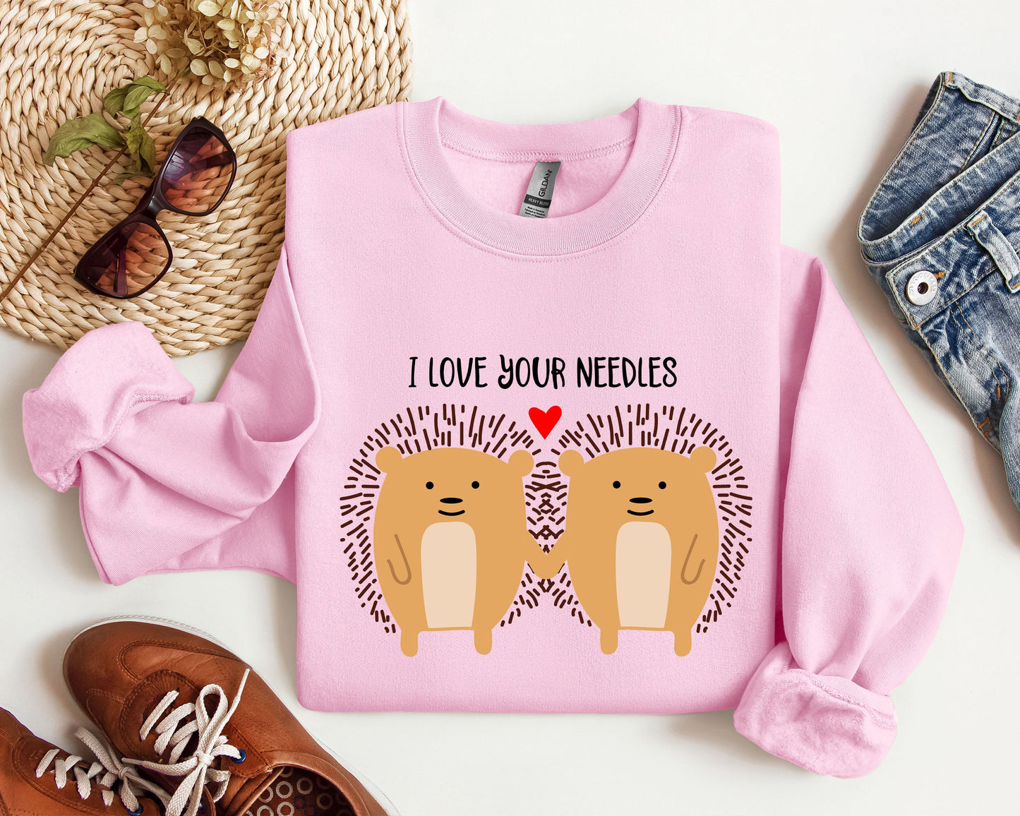 I Love Your Needles Hedgehog Sweatshirt, Vintage Valentine's Day Sweatshirt