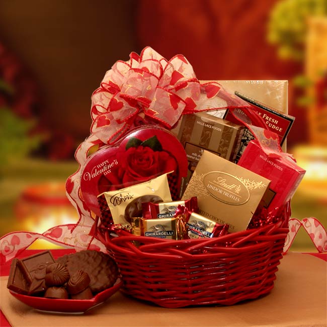 Chocolate Inspirations Valentine Gift Basket - valentines day candy -