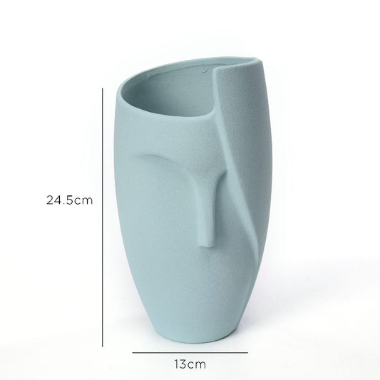 Ceramic Face Planter, Unique Design Face Planter, Eco Friendly Decor | Home Decor | Kitchen + Metal