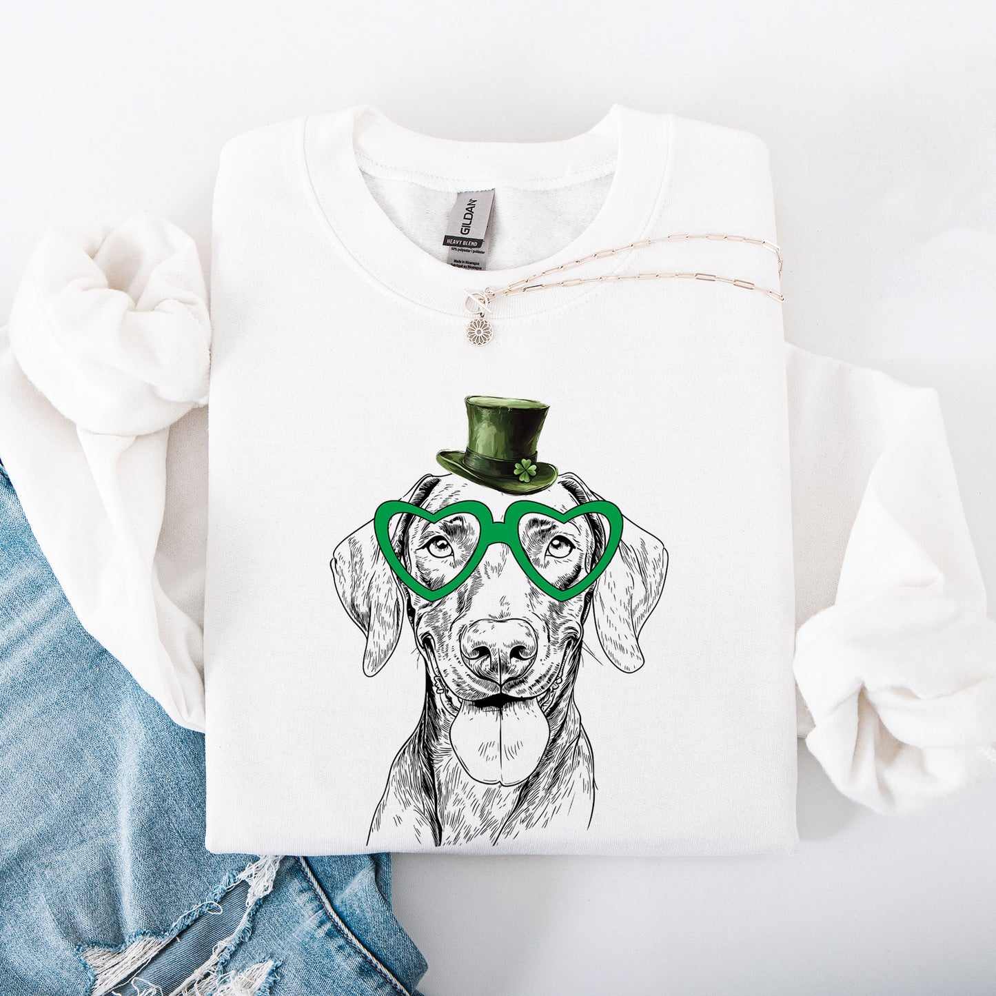 Vizsla, Adorable Dog, St Patrick's Day, Lucky, Irish Sweatshirt