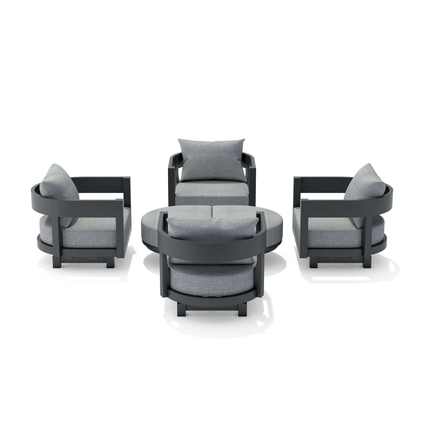 Set-174-Al 6-Pc Coronado Aluminum Deep Seating Set