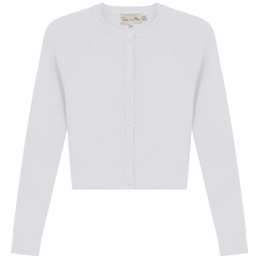 Cropped Ribbed Knit Cardigan