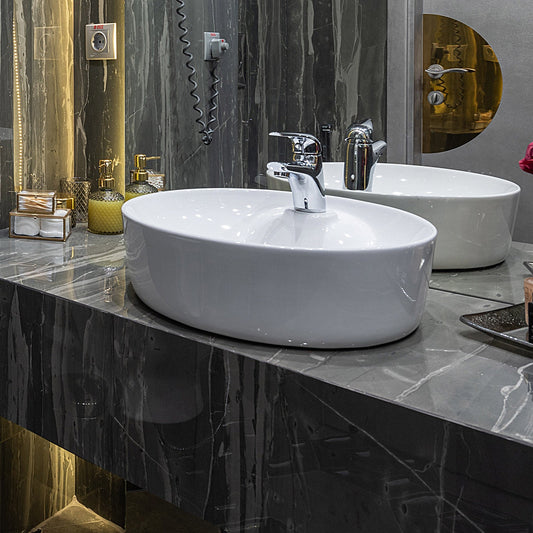 Isabella Plus Collection Round Above Mount Basin with Single Faucet Hole and Center Drain