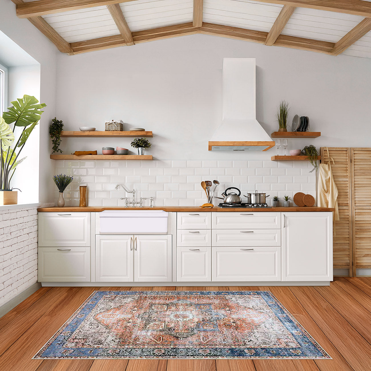 Farmhaus Fireclay Quatro Alcove Large Reversible Sink with Decorative 2 ½" Lip on One Side and 2" Lip on the Opposite Side