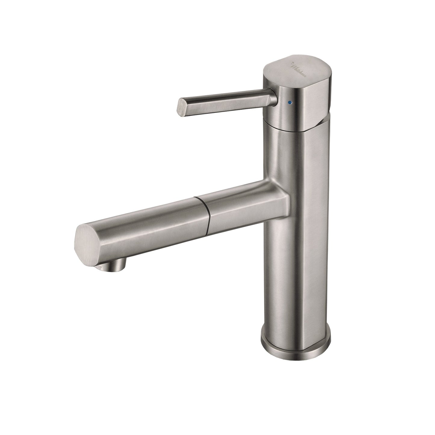 Waterhaus Lead-Free Solid Stainless Steel, Single Hole, Single Lever Kitchen Faucet with Pull-out Spray Head
