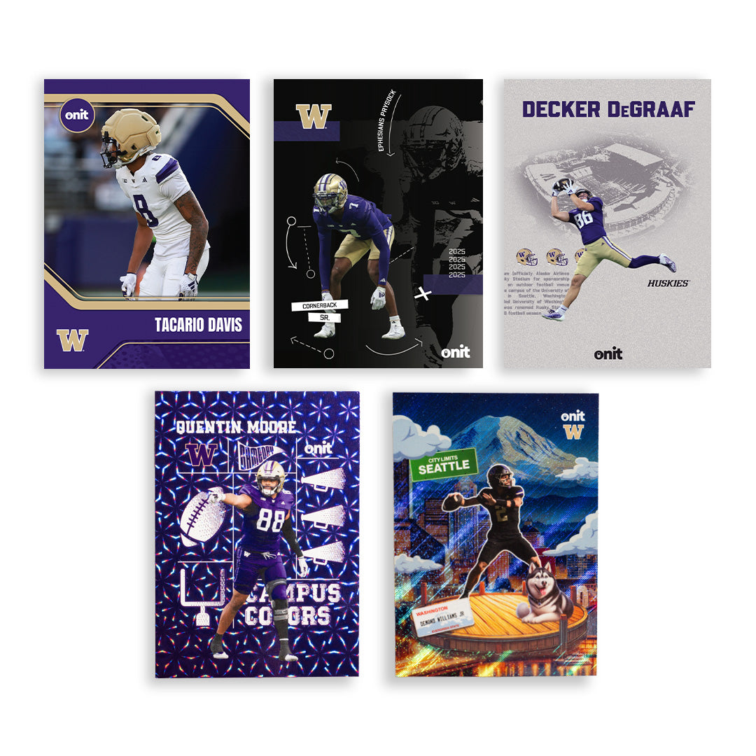 University of Washington Football 2025 Trading Cards - Single Pack