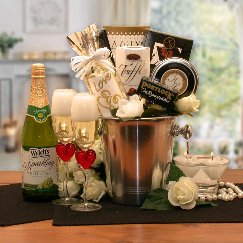 Romantic Evening For Two Gift Basket - Wedding Gift Basket - honeymoon